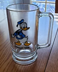 Donald Duck Glass Mug Stein Walt Disney Productions Collectible Vintage Cup. - Picture 1 of 3