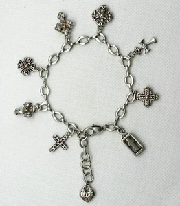 Edelstahl Bettelarmband "Glaube & Leben" mit Verlängerungskette Gr.7 NEU - Bild 1 von 3