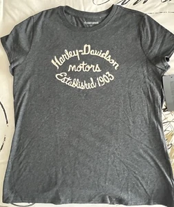 Harley Davidson Damen-T-Shirt hellgrau ~ Größe XL ~ neu mit Etikett - Bild 1 von 4