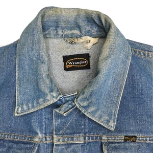 Vintage 60's Wrangler Blue Faded Selvedge Denim Jacket Made In New Zealand Sz S - Picture 1 of 22