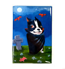 Boston Terrier Dog Dracula Vampire Halloween 3" Fridge Magnet Kitchen Decor