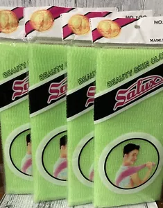 Lot Of 4 SALUX JAPANESE BEAUTY SKIN CLOTH BATH BODY TOWEL - Green - Picture 1 of 1