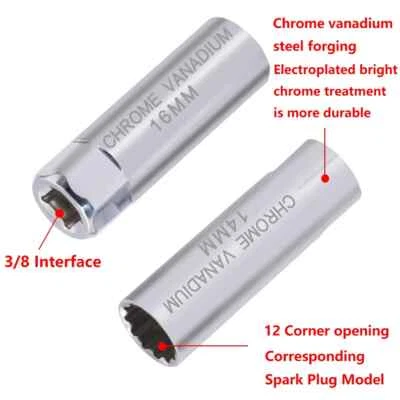 Spark Plug Socket Driver Wrench 16mm Tool Head Point Spanner Thin Wall ✅ - Image 1 of 4