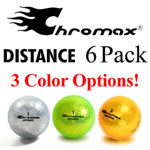 6 Pack Chromax High Visibility Colored Golf Balls – Distance – CHOOSE COLOR!
