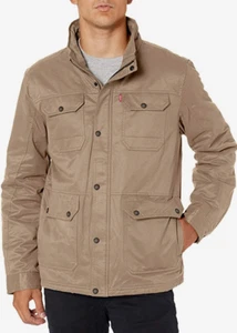 Levi's Men's Stand Collar Military Jacket Cotton-Polyester Khaki size XXL. - Picture 1 of 4