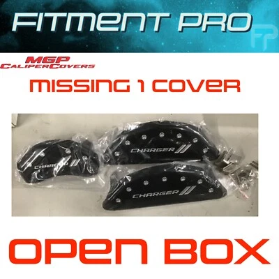 MGP Brake Caliper Covers set Black & Silver for 11-23 Dodge Charger 12162SCH1BK - Image 1 of 4