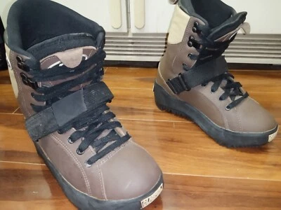 Vintage K2 Clicker Step-in Snowboard Boots Herren Gr. 6 US selten braun Shimano - Bild 1 von 4