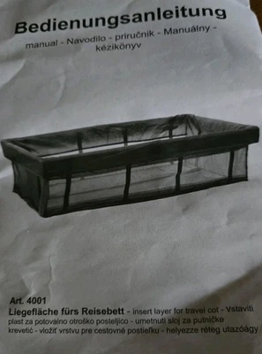 Fillikid - Einhang Einlage Liegefläche für Reisebett Babybett 120 x 60 cm - Grau - Bild 1 von 2