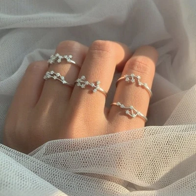 Sternzeichen Ring 925 Silber,  Astrologie Konstellationsring Sternbild Skorpion - Bild 1 von 4