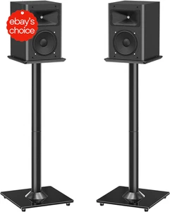 Universal Speaker Stands Pair 31" Height for Surround Sound Black Color - Picture 1 of 10