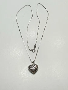 Collar colgante corazón acolchado hinchado de plata de ley .925 Heidi Klum - Imagen 1 de 9