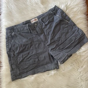 Driftwood Damen Größe 32 Shorts grau Taschen Sommer Stretch bestickter Besatz - Bild 1 von 4