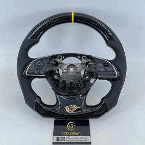 For Mitsubishi ASX RVR piano black steering wheel with round top and flat bottom - Picture 1 of 8