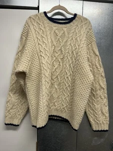 Vintage Brooks Brothers Sweater Mens Sz L Being Chunky Fisherman Grandpa Wool - Picture 1 of 12