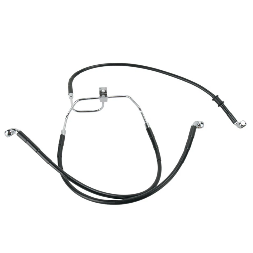 Línea de freno delantera +6" vinilo negro 2008-2017 Harley Dyna Fat Bob 2014 Up Low Rider Foto 1 de 1