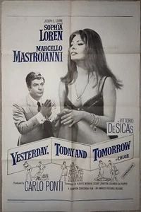 Original Gestern heute und morgen Filmposter Sophia Lauren 27x41 1964 - Bild 1 von 6