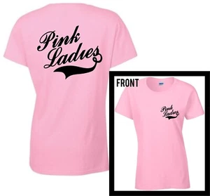 Pink Ladies T-Shirt Grease John Travolta Top T Birds Women Rydell High 80s Retro - Picture 1 of 7