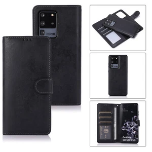 Leather Magnetic Flip Cover Case for Samsung Galaxy S20 Note 20 Ultra S10 S9 S8 - Picture 1 of 18
