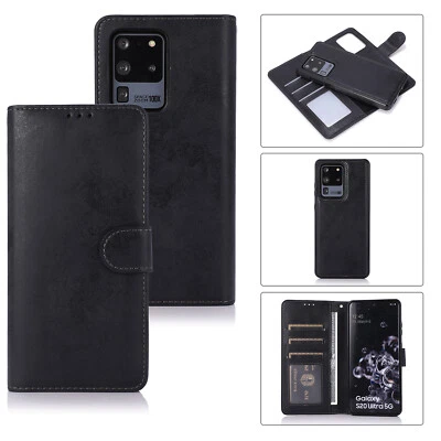 Leather Magnetic Flip Cover Case for Samsung Galaxy S20 Note 20 Ultra S10 S9 S8 - Image 1 of 4