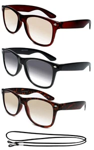 Sun Readers Horn Rimmed Reading Glasses Spring Hinge Retro Classic Vintage Big - Picture 1 of 12