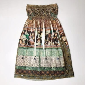 Anthropologie Lapis trägerloses gesmoktes Paillettenkleid Rock hellbraun Einheitsgröße - Bild 1 von 8