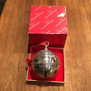 Reed & Barton Silver Plate 1985 Christmas Tree Decoration Holly Sleigh Bell - Picture 1 of 4