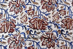 Indian Running Block Floral Printed Cotton Women Clothing Ethnic Fabric 3 Yard - Picture 1 of 3