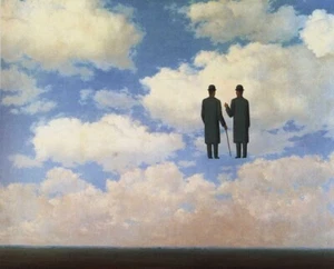 Dialogue Art Print by René Magritte – 1940 Surrealist Cloudscape with Figures - Picture 1 of 2