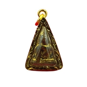 Thai Amulet Phra Nang Phaya Phitsanulok old powder material micron gold frame - Picture 1 of 5