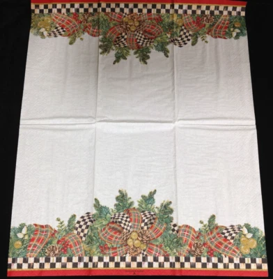 MACKENZIE-CHILDS Mackenzie Childs Evergreen Christmas Paper Guest Napkin (1) for Decoupage