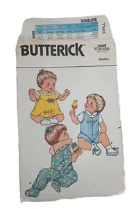 Butterick 3949 Infant Small Overalls Shirt Panties Dress Pattern Envelope Damage - Picture 1 of 4