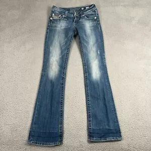 Stivali Miss Me Y2K jeans impreziositi 28 vita bassa svasati strass pizzo zip rotta - Foto 1 di 21