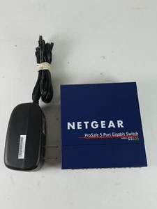 Netgear GS105 ProSafe 5 Port Gigabit Switch With AD810F10 Adapter 12V 1A - Picture 1 of 7