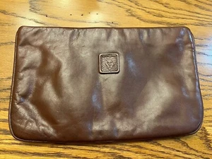 Super Soft Brown Leather Anne Klein Calderon Clutch Purse with Zip enclosure - Picture 1 of 4