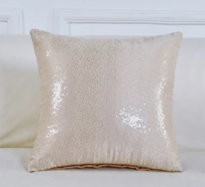 40*40cm Glitter Sequins Pillow Cover Case Waist Throw Sofa Cushion Case Home Car - Image 1 of 4