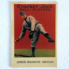 Walter Johnson 1915 Cracker Jack Card #57 Reprint 5/24 Washington Americans 1993