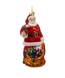 Coca-Cola® Glass Santa With Bag Ornament CC4231 w - Picture 1 of 1