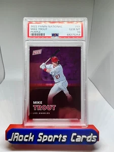 2022 Panini National Mike Trout /25 Purple Red Foil #41 ANGELS PSA 10! POP 1 - Picture 1 of 2