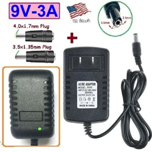 9V 3A AC/DC Adapter Netzteil Ladegerät mit 5,5x2,1mm + 2 DC Netzstecker Spitzen - Bild 1 von 9