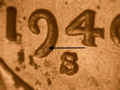1940 S DDO-002+DDR-004 BU/Uncirculated Red Lincoln Cent with Obv. Fingerprint - Image 1 of 4