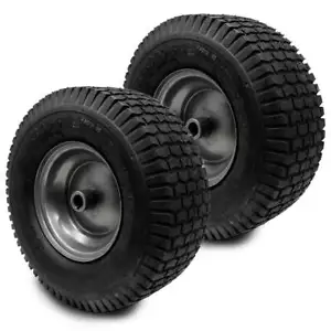 2PK 13x5.00-6 13x5.00x6 13x5x6 13x5-6 2PLY Turf Mower Tractor Tire w/ Gray Rim - Picture 1 of 4