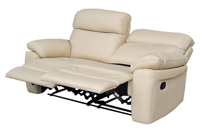 Manuell verstellbares Zweisitzer Sofa, Leder Relaxcouch bequem, 3606-2-8817 - Bild 1 von 2