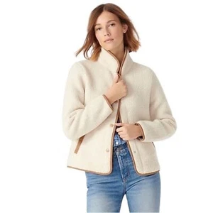 J. Veste polaire femme Crew Polartec Sheepa taille XL bordure contrastante poches ivoire - Photo 1 sur 12