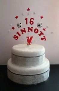 Liverpool personalised name, age birthday football cake topper, cake decoration - Picture 1 of 3
