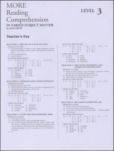 More Reading Comprehension Book 3 Ans. Key - NEW - Imagen 1 de 1