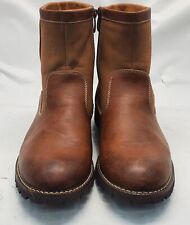 Bruno Marc Men’s Brown Leather Fleece Lined Ankle Boots Size 10.5
