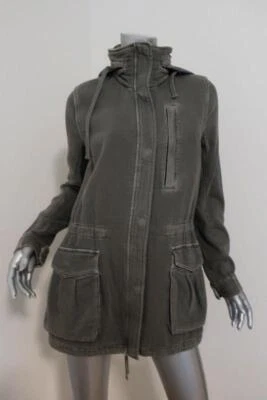 Chaqueta utilitaria James Perse sarga algodón oliva talla 1 anorak con capucha Foto 1 de 4
