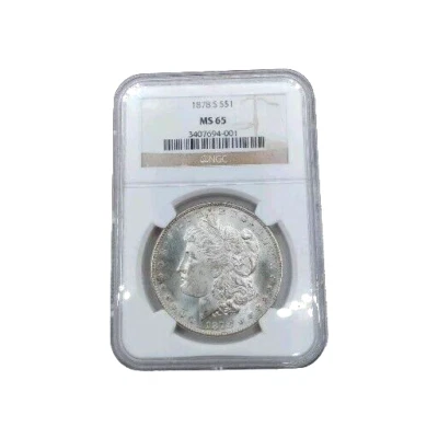 1878-S Morgan Silver Dollar CERTIFIED NGC MS 65 Perfect Quality!!! PL HIGH GRADE - Image 1 of 4