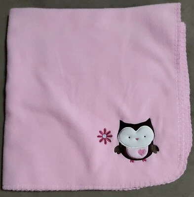 Circo 2013 Bordado Marrón Búho Bebé Manta Flor Corazón 30x30 Vellón C11 Foto 1 de 4