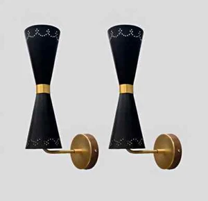 Mid-Century Italian Sputnik Wall Light Wall Fixture Lamps Wall Sconce Pair Lamp - Picture 1 of 11